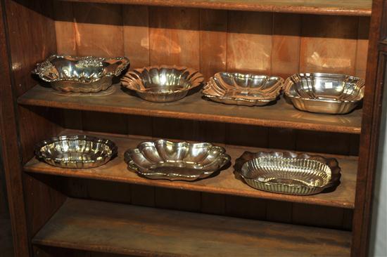 Appraisal: SEVEN STERLING SILVER BOWLS All ribbed and marked ''Sterling'' Makers