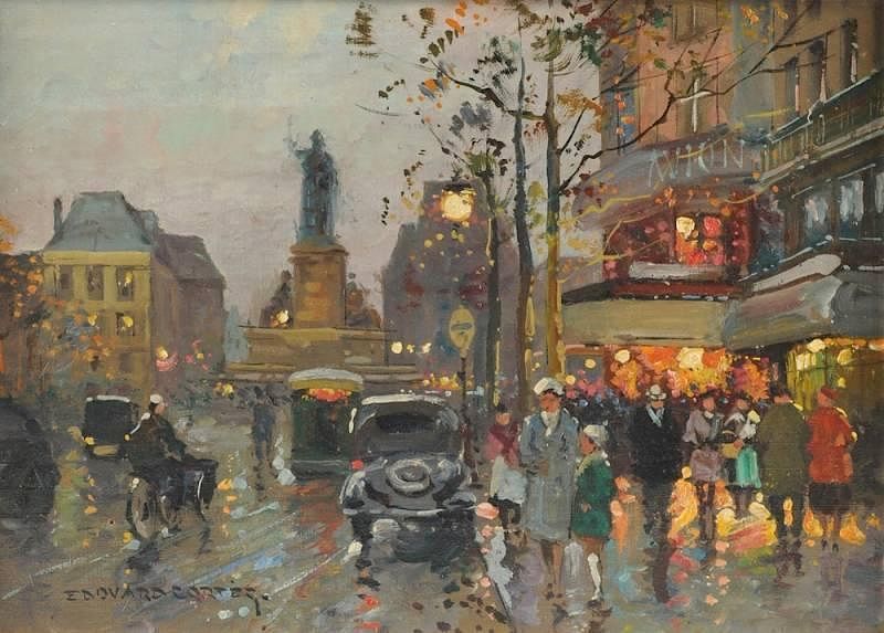 Appraisal: DOUARD CORT S French - A PAINTING Paris Street Scene