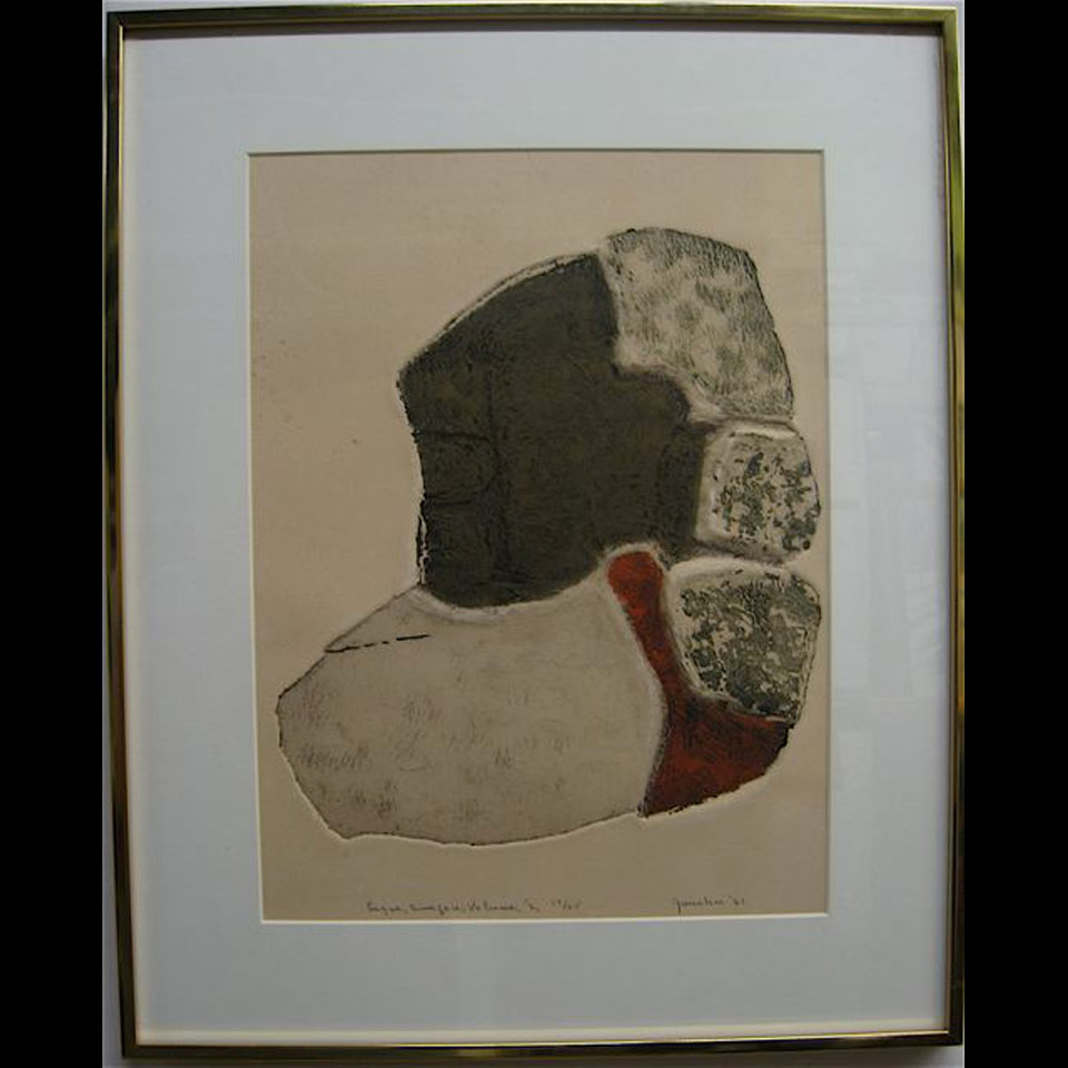 Appraisal: YVES GAUCHER - CANADIAN LIGNE SURFACE VOLUME COLOUR ETCHING DATED