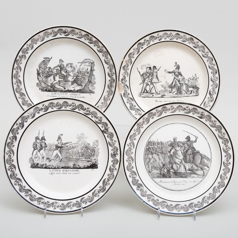 Appraisal: Set of Four P H Choisy Creil Transfer Printed Plates