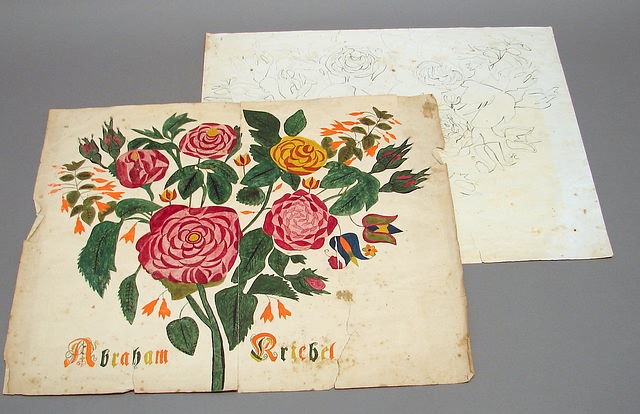 Appraisal: Bold magenta yellow and orange flowers signed at bottom Abraham