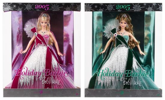 Appraisal: Sale Lot Two Bob Mackie Holiday Barbies model h g