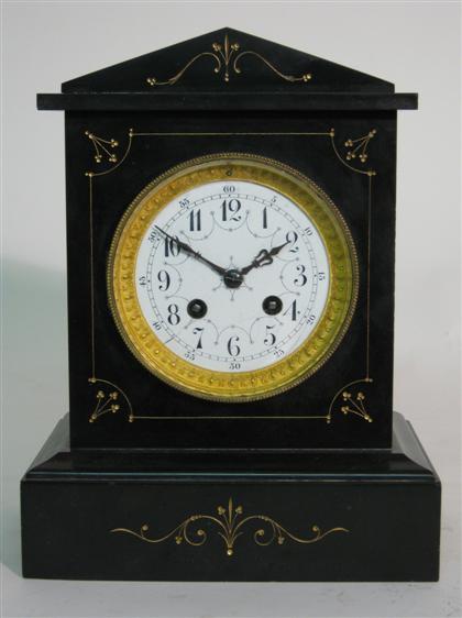 Appraisal: Victorian slate mantle clock th century H in