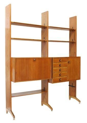 Appraisal: Italian mid-century modern teak modular two-unit bookcase c s having