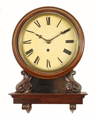 Appraisal: A th century mahogany wall clock with a single fusee