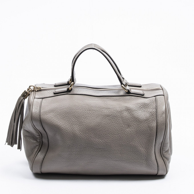 Appraisal: Gucci Soho Boston Bag in gray grained calf leather with