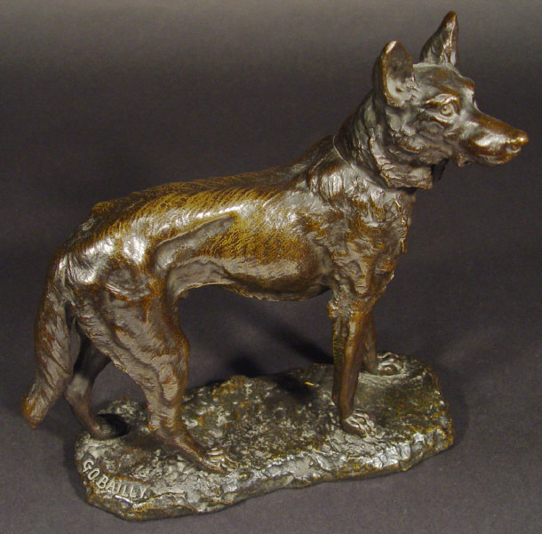 Appraisal: Bronze German shepherd signed 'G O BAILLY' to the base