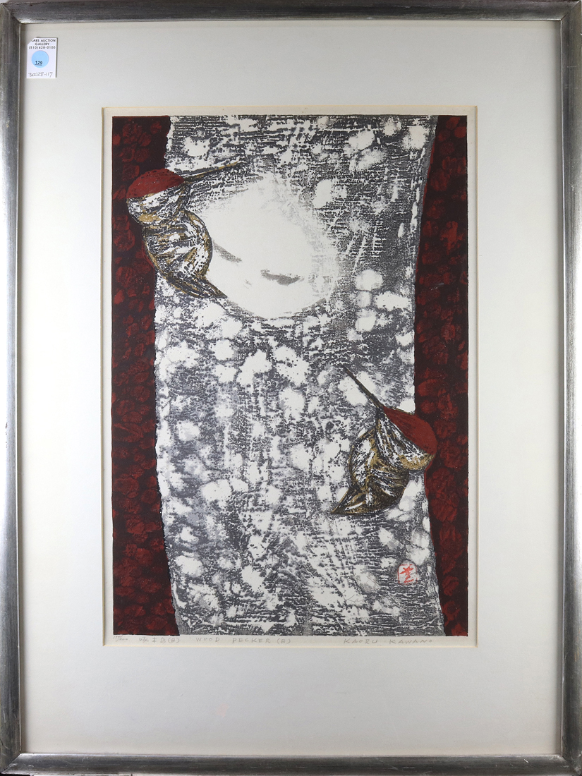 Appraisal: PRINT KAORU KAWANO Kaoru Kawano Japanese - Wood Pecker B