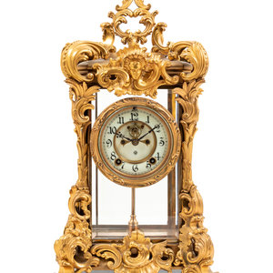 Appraisal: An Ansonia Regal Gilt Metal and Crystal Regulator Clock Height