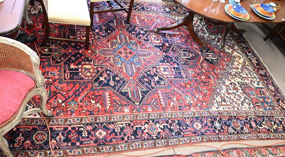 Appraisal: Heriz Oriental Carpet ' x ' some wear Heriz Oriental