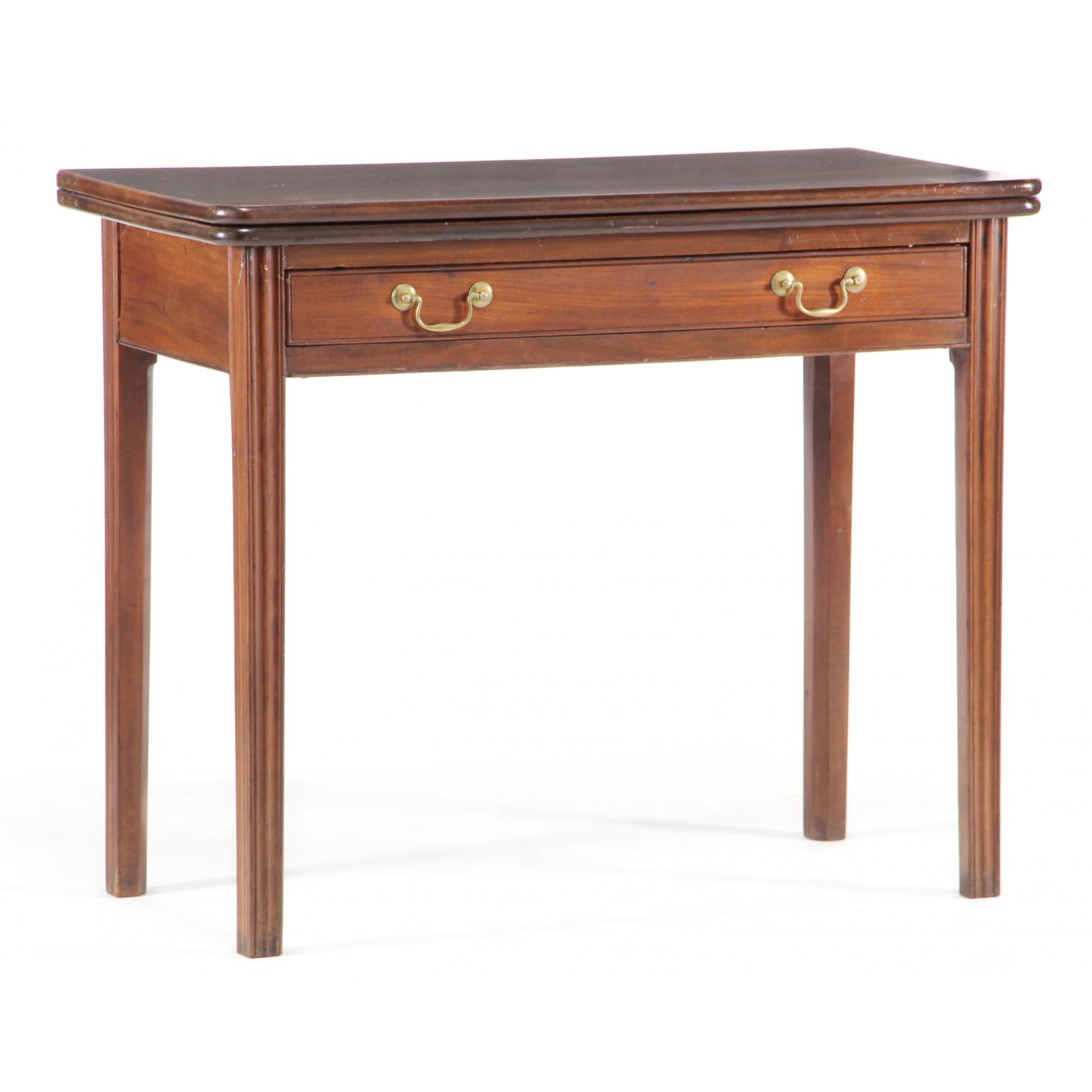 Appraisal: New England Chippendale Game Table late th century mahogany white