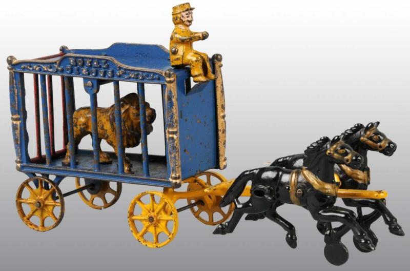 Appraisal: Cast Iron Hubley -Horse Royal Circus Cage Wagon Description Includes