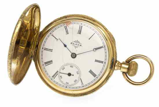 Appraisal: A Karat Yellow Gold Hunter Case Pocket Watch Elgin mm