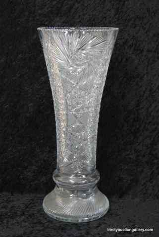 Appraisal: Large '' Crystal Pinwheel Pattern Round VaseFrom the estate is