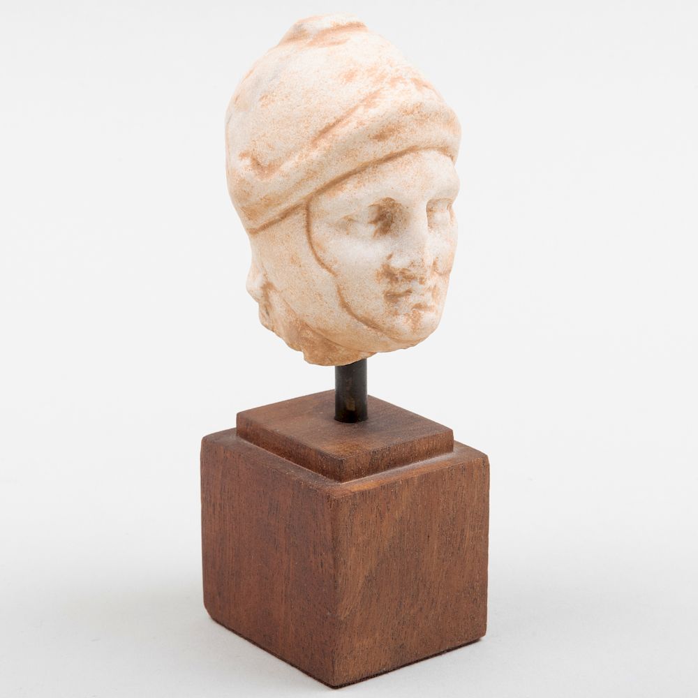 Appraisal: Roman Carved Marble Head of a Soldier Roman Carved Marble