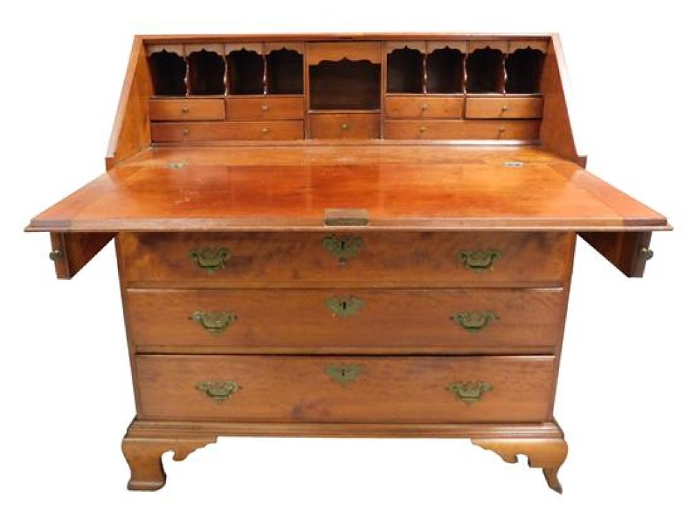 Appraisal: Late th C American slant lid desk four graduated drawers