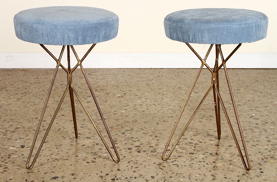 Appraisal: PAIR MID CENTURY MODERN STOOLS CIRCA A pair of mid