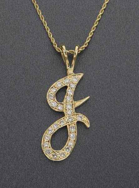 Appraisal: K gold and diamond initial J pendant on an ''