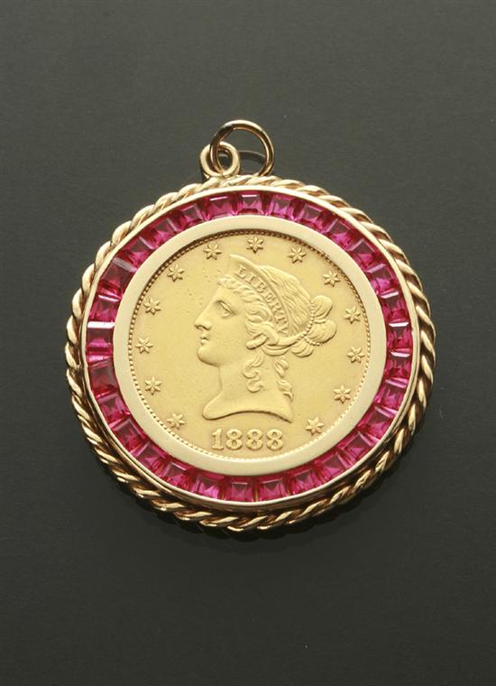 Appraisal: U S Eagle Ten-Dollar Gold Coin Pendant Dated Having a