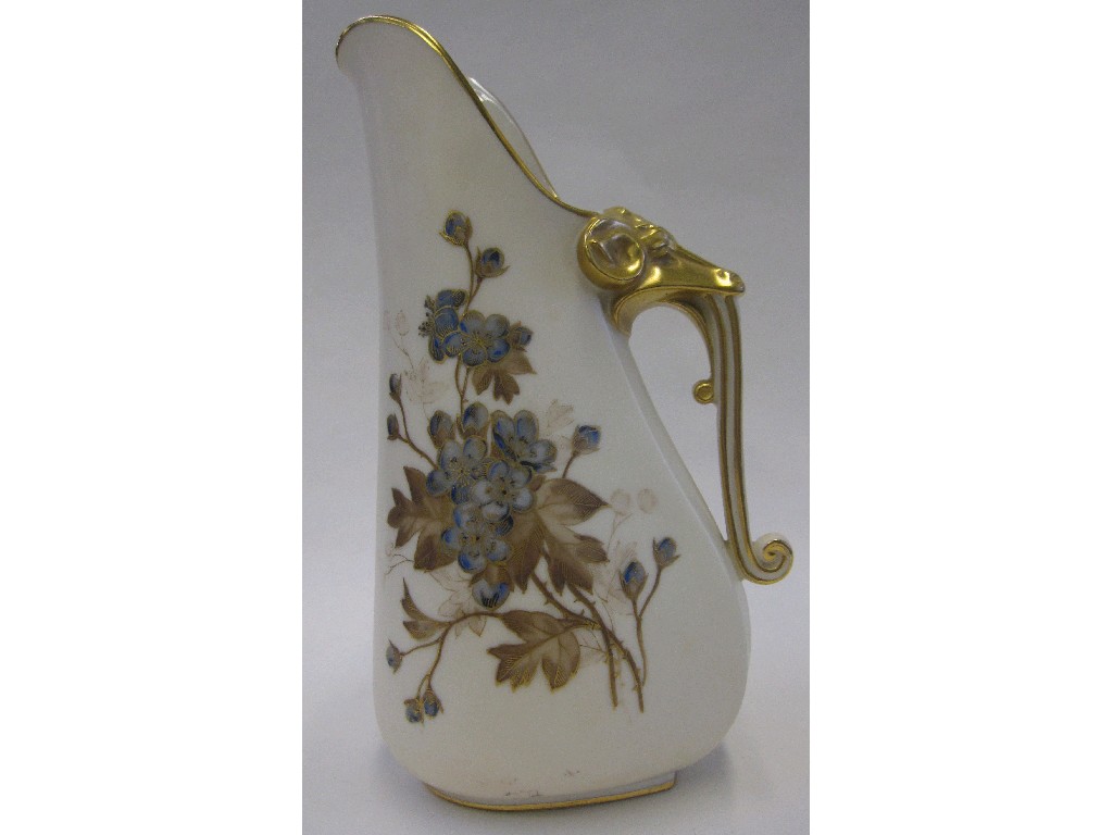 Appraisal: Royal Worcester blush ivory vase with blue flowers and leaf