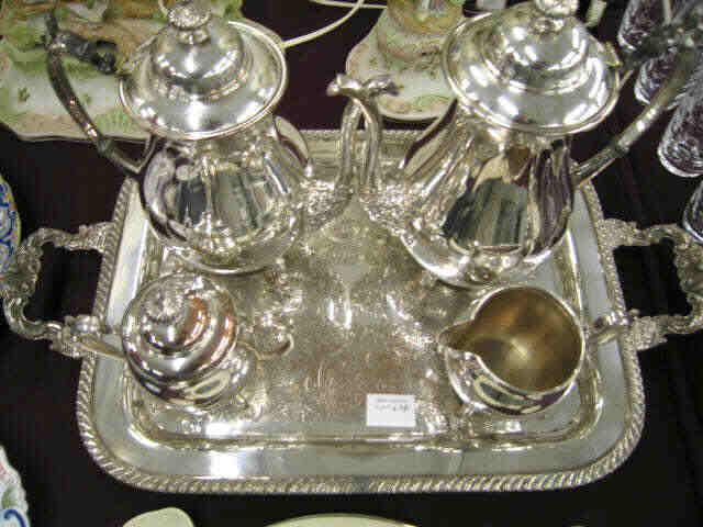 Appraisal: Silverplate Tea Coffee Service with Tray