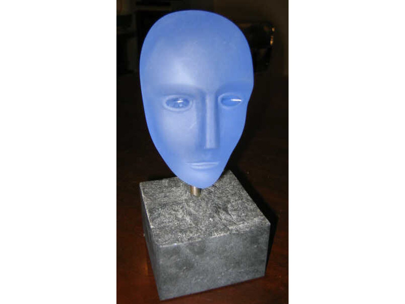 Appraisal: BERTIL VALLIEN FOR KOSTA BODA Sand cast blue glass head