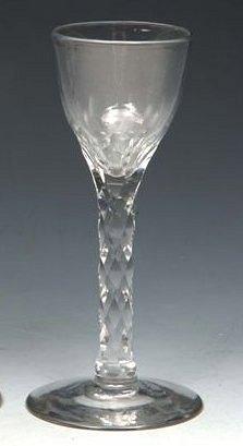 Appraisal: AN TH CENTURY ALE GLASS with faceted cut stem high