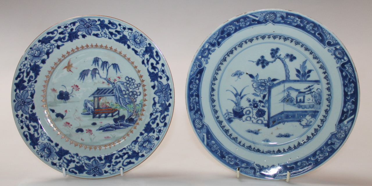 Appraisal: An thC Chinese export polychrome decorated plate set with a