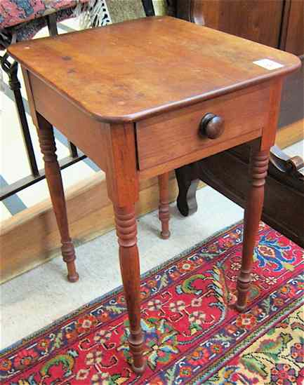 Appraisal: COUNTRY SHERATON WORK TABLE American th century having a rectangular