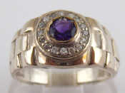 Appraisal: A white metal tests silver amethyst ring