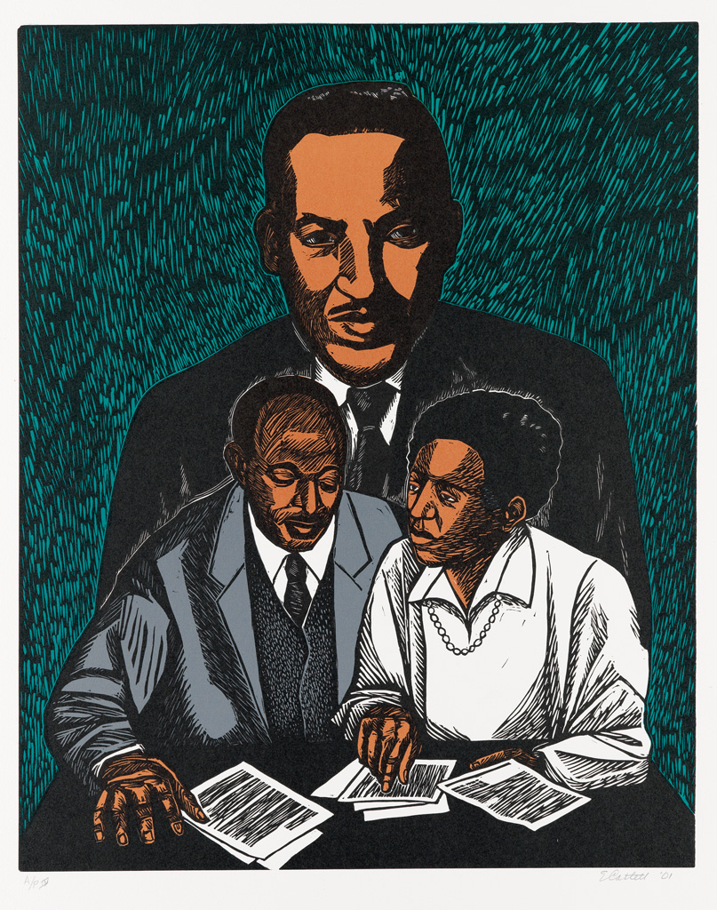 Appraisal: ELIZABETH CATLETT - Thurgood Marshall Crusaders For Justice Color linoleum