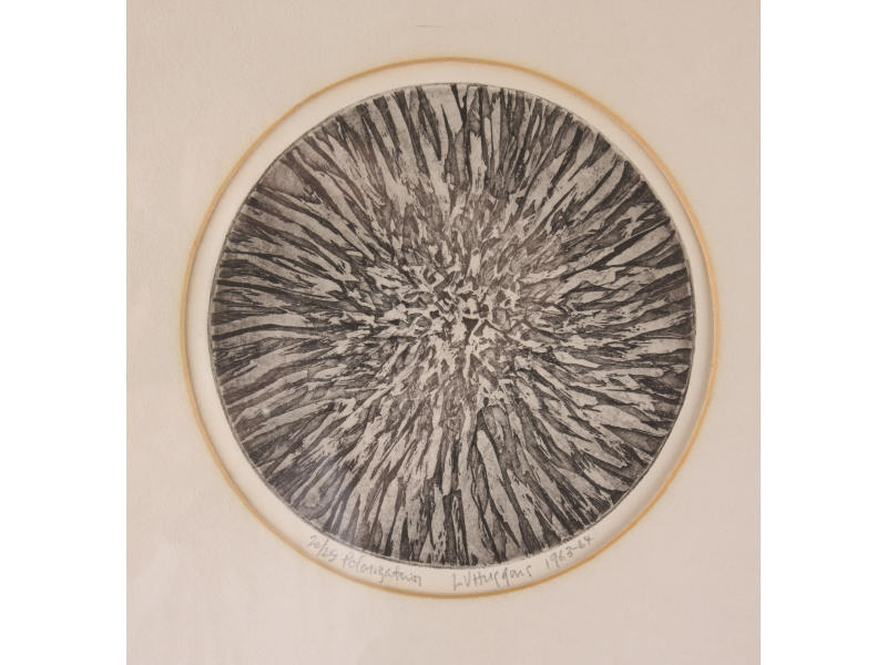 Appraisal: Vic Huggins NC - Polarization etching on paper abstracted circular