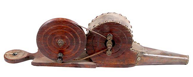 Appraisal: CABLE DRIVEN TH CENTURY WOOD AND BRASS BELLOWS CABLE DRIVEN