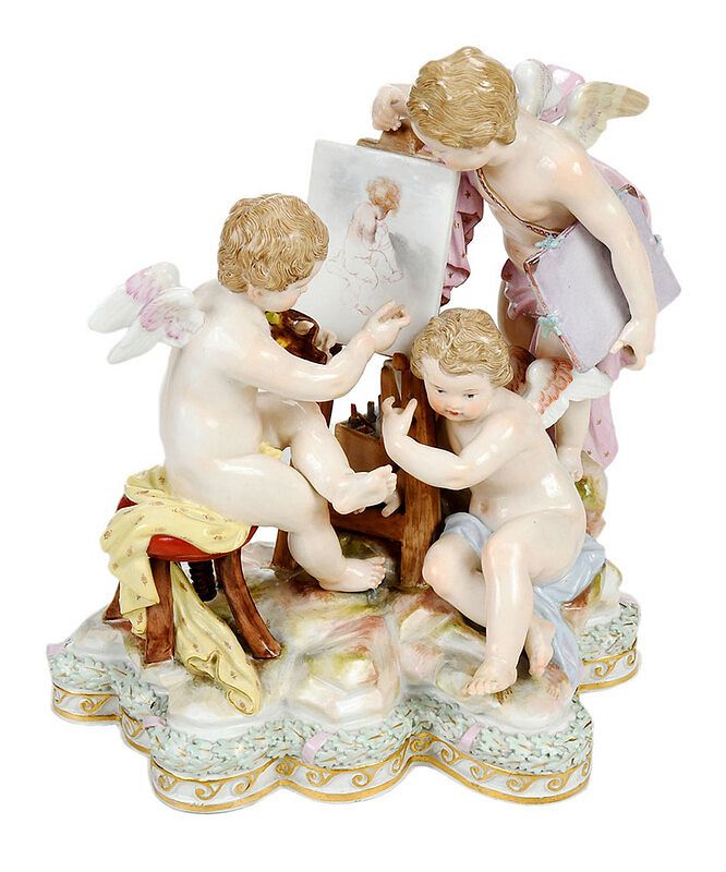 Appraisal: Meissen Figural Group Representing the Arts German th century hand