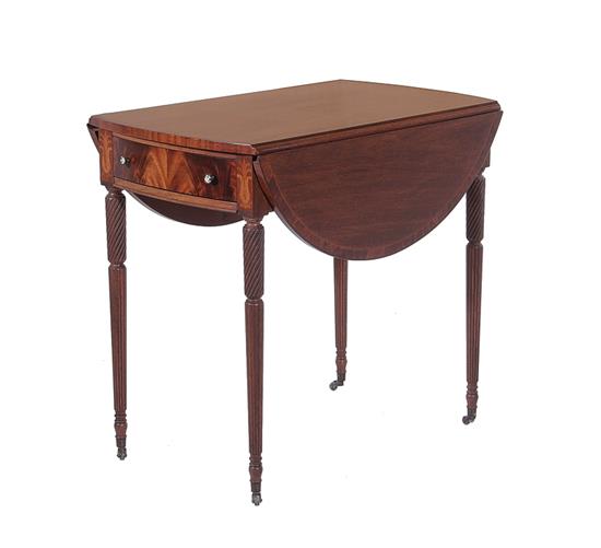 Appraisal: Sheraton style inlaid mahogany Pembroke table early th century H