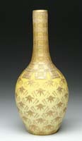 Appraisal: THOMAS WEBB SONS DECORATED SATIN GLASS GOURD VASE Heavily encrusted