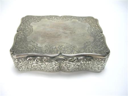 Appraisal: A Victorian table tobacco box Edward Smith Birmingham of oblong