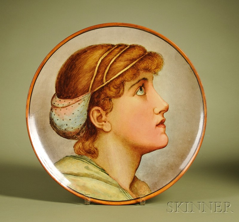 Appraisal: Doulton Lambeth Handpainted Portrait Charger England c polychrome enamel decorated