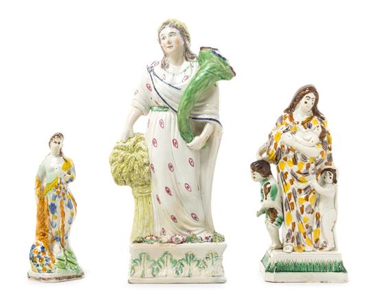 Appraisal: Sale Lot A Group of Three Staffordshire Figures comprising a