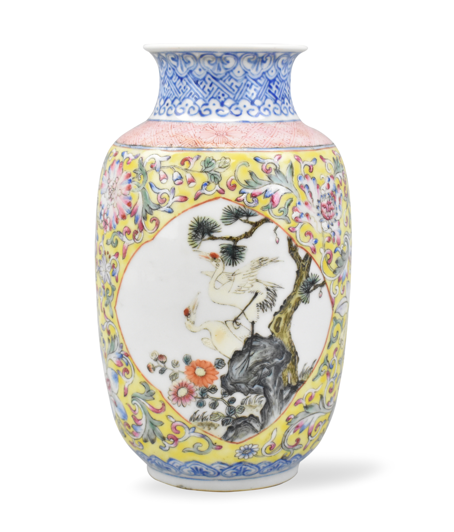 Appraisal: A Chinese famille rose vase with cranes Ducks dating from