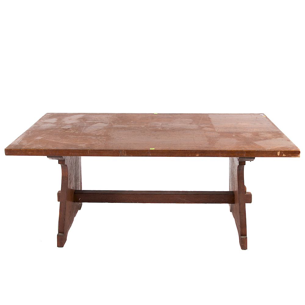 Appraisal: Arts Crafts oak library table in the Stickley Mission style