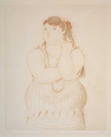 Appraisal: FERNANDO BOTERO Mujer fumando Lithograph on cream wove paper x