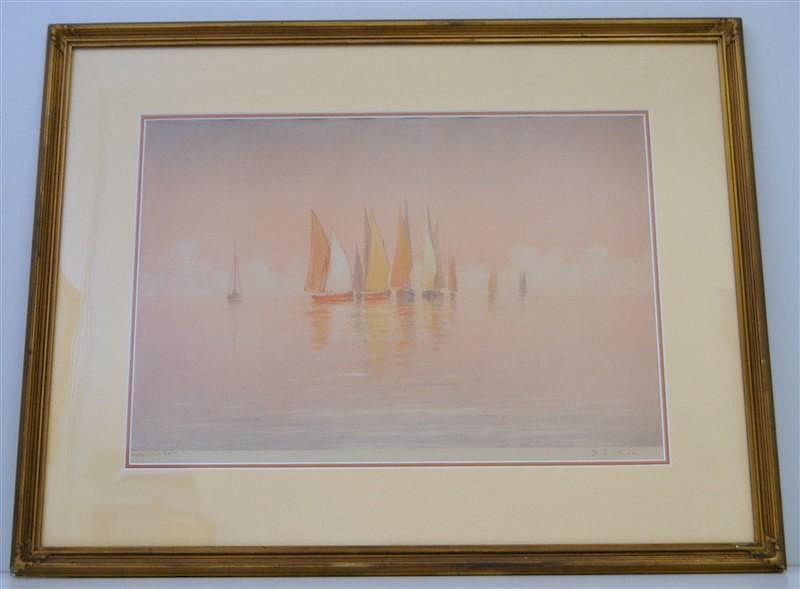 Appraisal: VAUGHAN TROWBRIDGE - SAILBOATS Vaughan Trowbridge - Etching and Aquatint