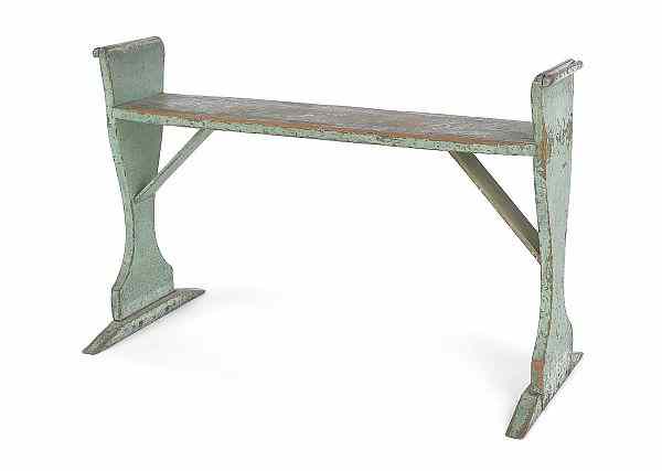 Appraisal: Pennsylvania painted wagon seat early th c retaining a green