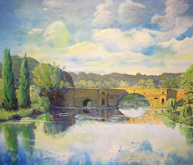 Appraisal: ROBERT KING b Blenheim Palace bridge in summer time signed