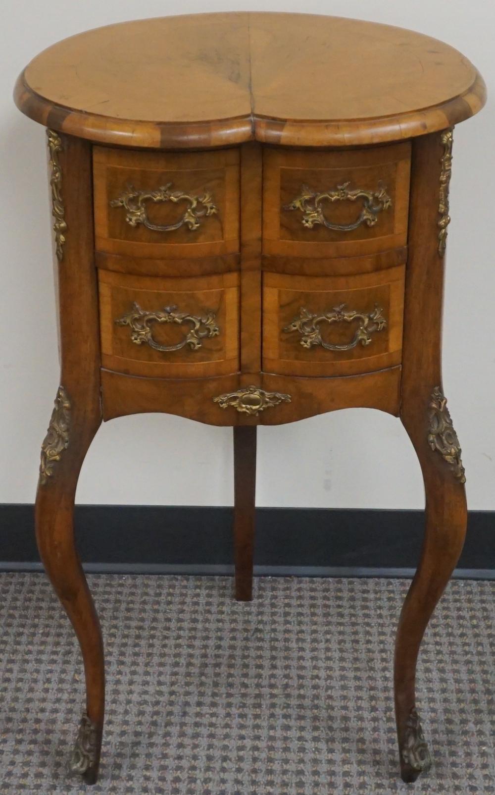 Appraisal: Rococo Style Ormolu Mounted Walnut Side Table x x in