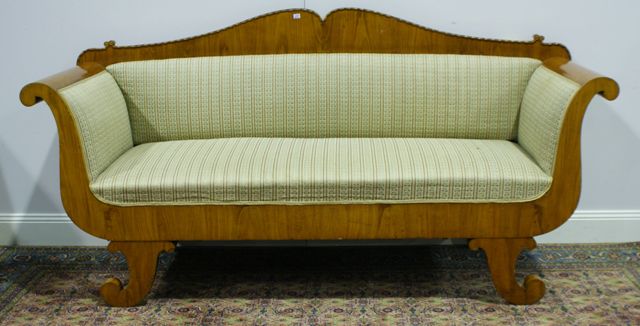 Appraisal: An early th century Swedish Biedermeier cherry veneered and upholstered