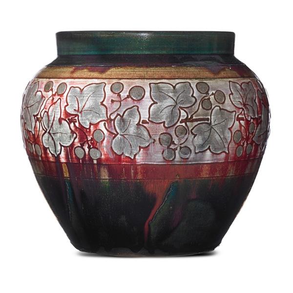 Appraisal: AUGUSTE DELAHERCHE Large vase Condition Report A few short scratches