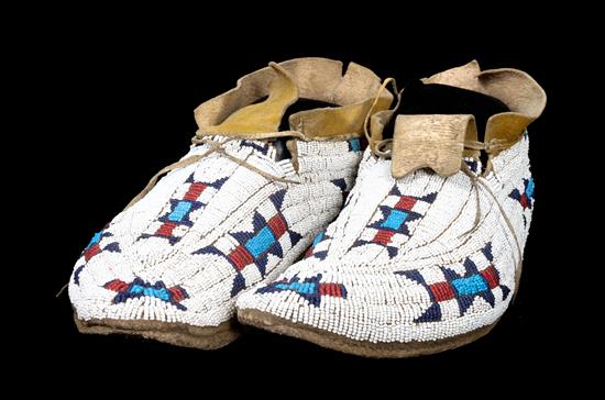 Appraisal: Sale Lot A Pair of Cheyenne Fully Beaded Moccasins circa