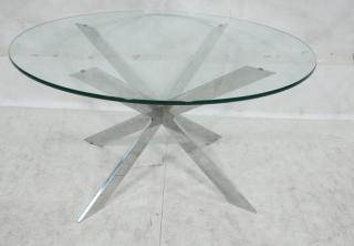 Appraisal: Pace Chrome and Glass Coffee Cocktail Table Sol Pace Chrome